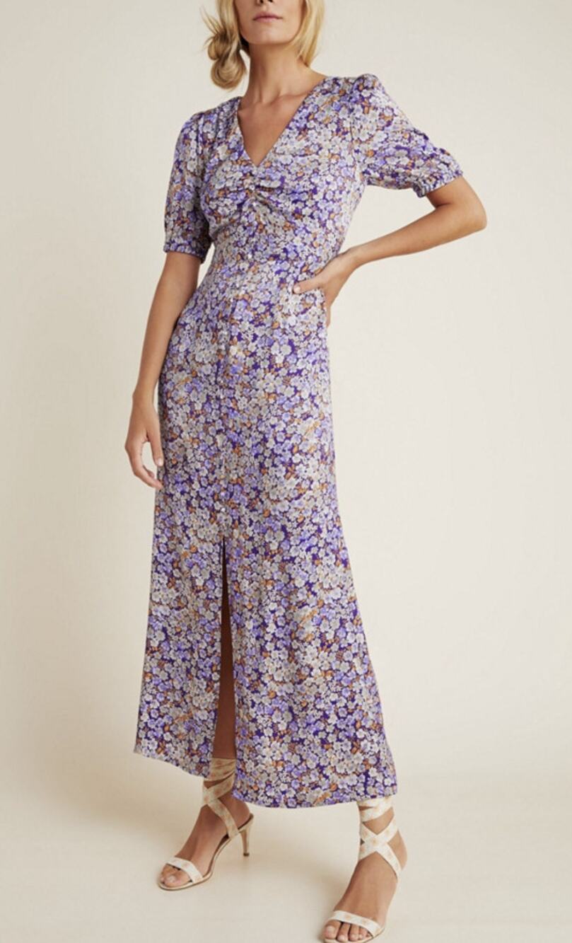 Anthropologie Patrizia Maxi Dress in Purple Motif